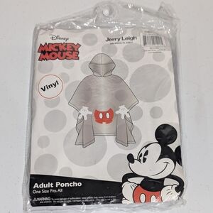 BNWT Disney Mickey Mouse Adult Vinyl Shear Rain Poncho Jerry Leigh